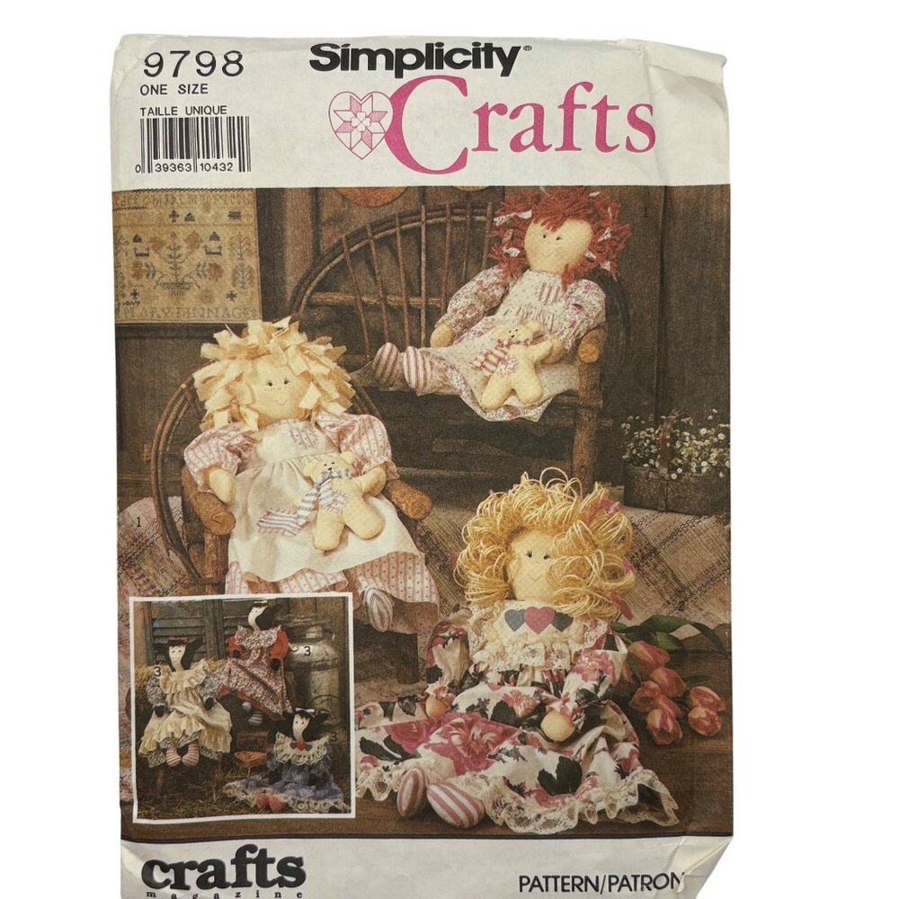 Simplicity Crafts Doll Sewing Pattern 9798